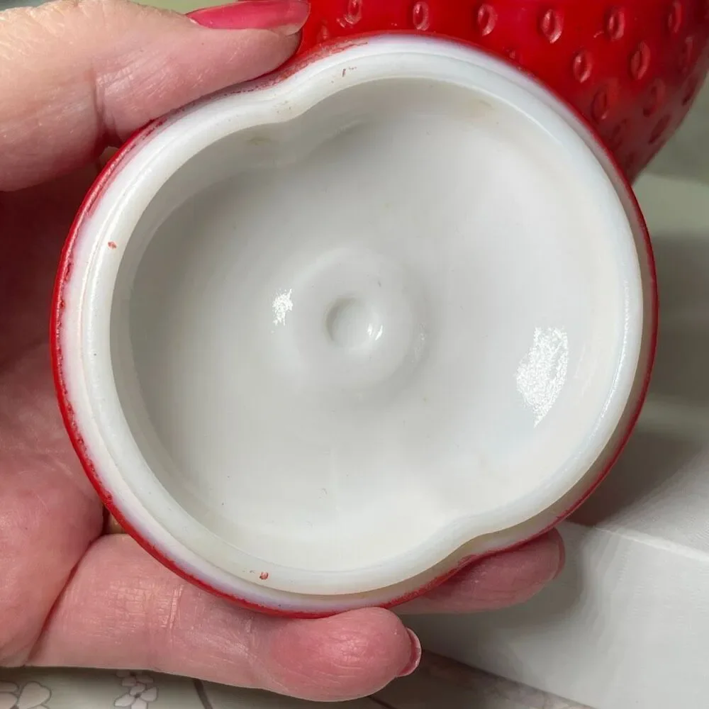 Vintage Hazel Atlas Strawberry Jam jar 3.5” APPRX